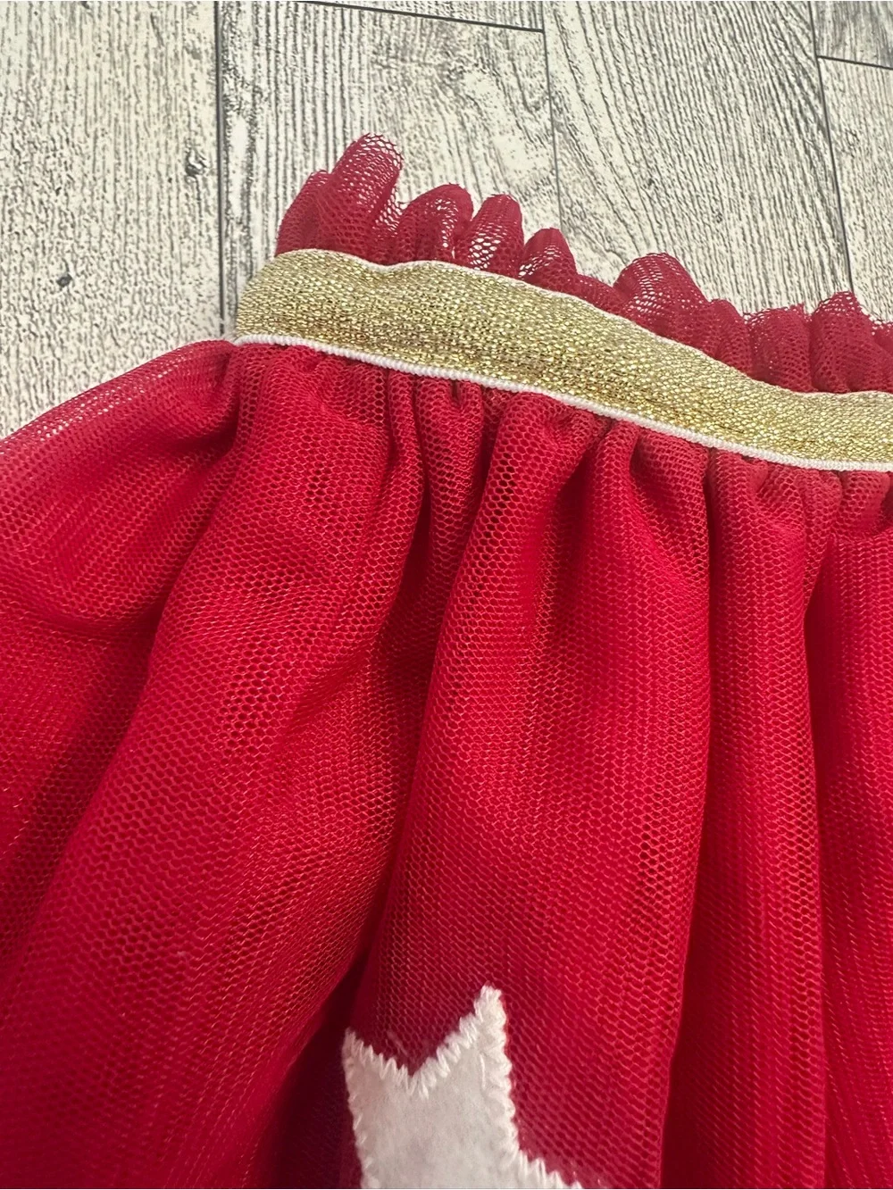 NWT! Old Navy Girls' Red Tulle Skirt with Glitter Stars & Moon 3T